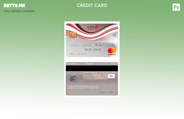 Модерен стил на шаблон за мастер картички на банка на Гвинеја UBA